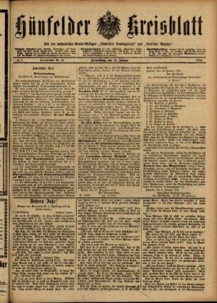 Ausgabe vom Donnerstag, den 15. Januar 1914.