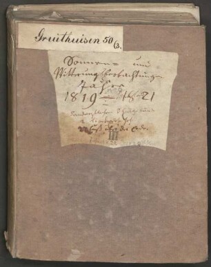 Nachlass von Franz von Paula Gruithuisen (1774-1852) – BSB Gruithuiseniana. 1.1.8, Franz von Paula Gruithuisen (1774-1852) Nachlass: Sonnen- und Witterungsbeobachtungen der Jahre 1819 bis 1821 - BSB Gruithuiseniana I.1.8