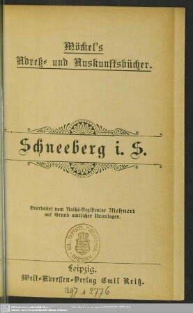 1897: Schneeberg i. S.