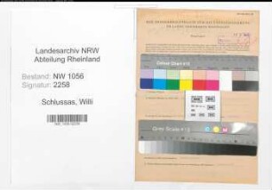 Entnazifizierung Willi Schlussas , geb. 12.04.1918 (Arbeiter)