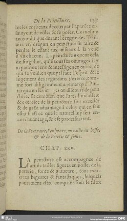 De la Statuaire, Sculpture, ou taille en bosse, & de la Poterie & fonte. Chap. XXV.
