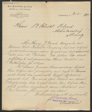 Brief an B. Schott's Söhne : 13.11.1900