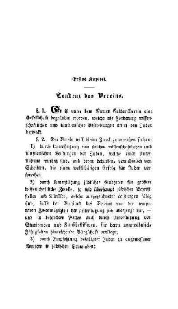 Erstes Kapitel. Tendenz des Vereins