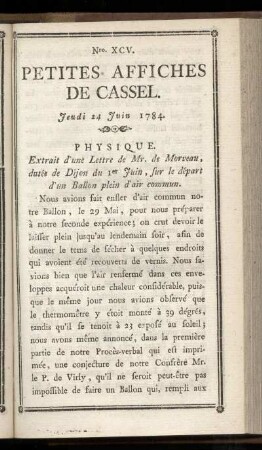 No XCV (Jeudi 24 Juin 1784)