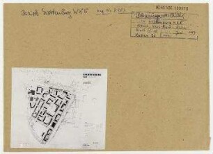 Bebauungsvorschlag WK 5. Wohnbezirk II südlich der Stalinallee. Endzustand. Berlin, Lichtenberg, Stalinallee (seit 1961 Karl-Marx-Allee)/Mauritiuskirchstraße/Wuhlestraße/Wartenbergstraße/Tasdorfer Straße/Lockenhauser Weg/Pfarrstraße (im nördlichen Teil seit 1972 Schulze-Boysen-Straße)/John-Sieg-Straße/Wilhelm-Guddorf-Straße