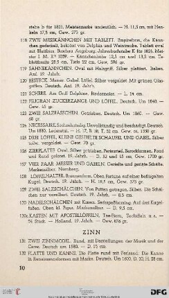 VI. Zinn (Nr. 131-188)