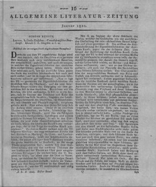 Stieglitz, C. L.: Von altdeutscher Baukunst. Leipzig: Fleischer 1820 (Beschluß der im vorigen Stück abgebrochenen Recension)