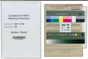 Entnazifizierung Rudolf Kalcker , geb. 01.06.1890 (Lagerist)