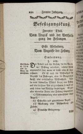 Befestigungskunst. Zweyter Theil. Vom Angrif und der Vertheidigung der Festungen.