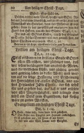Lection am heiligen Christ-Tage