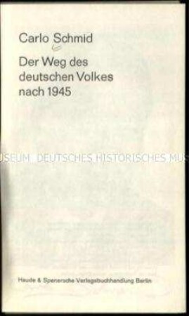 Schrift über Deutschlands Nachkriegsgeschichte