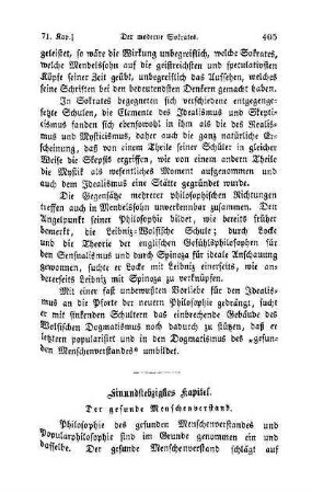 Einundsiebzigstes Kapitel. Der gesunde Menschenverstand