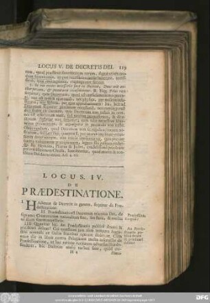 Locus. IV. De Praedestinatione.