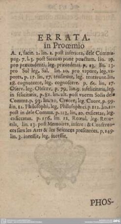 ERRATA in Prooemio