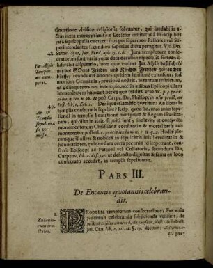 Pars III. De Encæniis quotannis celebrandis.