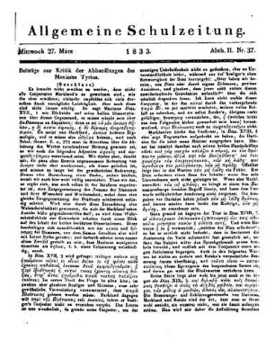 Beiträge zur Kritik der Abhandlungen des Maximus Tyrius : (Beschluß.)