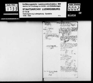 Bürgerannahmegebühren, Oberamt Besigheim