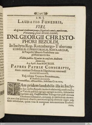 I.N.J. Laudatio Funebris