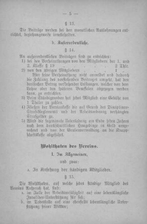 Wohlthaten des Vereins.