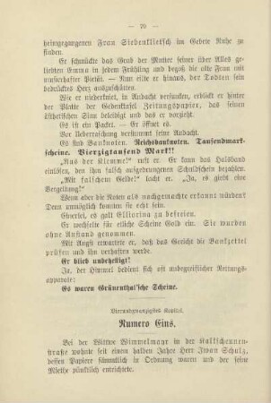 Vierundzwanzigstes Kapitel. Numero Eins