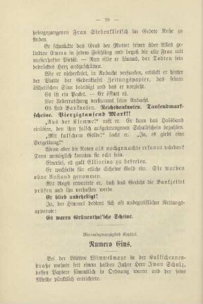 Vierundzwanzigstes Kapitel. Numero Eins