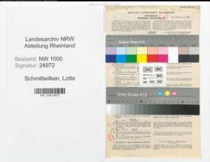 Entnazifizierung Lotte Schmittwilken, geb. 12.05.1904 (Buchhalterin)