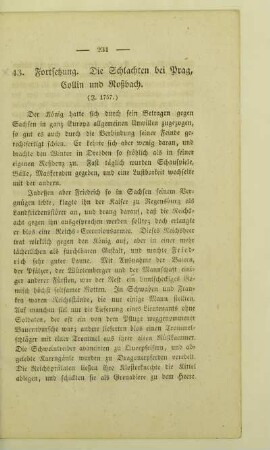 43. Fortsetzung. Die Schlachten bei Prag, Collin und Roßbach. (J. 1757.)