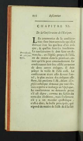 Chapitre XI. De la Consécration de l'Evêque.