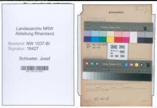 Entnazifizierung Josef Schlueter , geb. 18.06.1901 (Referent)