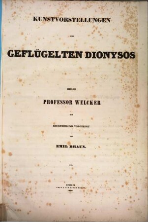 Kunstvorstellungen des geflügelten Dionysos