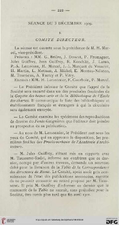 Séance du 3 décembre 1909