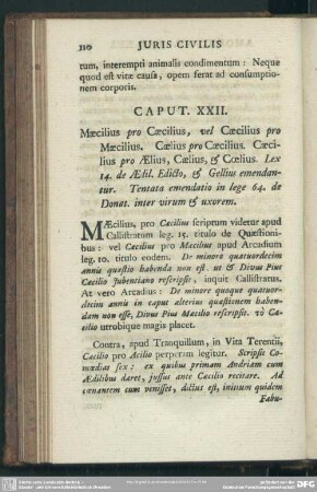 Caput XXII. Maecilius pro Caecilius, vel Caecilius pro Maecilius. ...