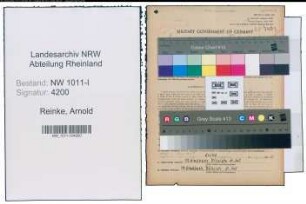 Entnazifizierung Arnold Reinke , geb. 22.01.1909 (Stadtinspektor)