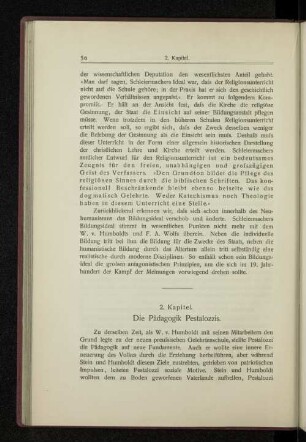 2. Kapitel. Die Pädagogik Pestalozzis.