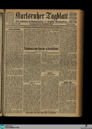 Karlsruher Tagblatt, Erstes bis Sechtes Blatt