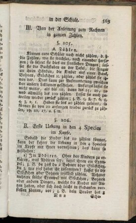 III. Von der Anleitung zum Rechnen in ganzen Zahlen