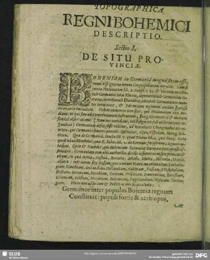 Topographica Regni Bohemici Descriptio
