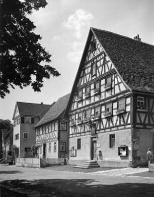 Langenburg.Straßenbild mit Rathaus (1701/1800?)