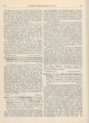 268-269 [Rezension] Weinand, Heinrich, Antike und moderne Gedanken über die Arbeit, dargestellt am Problem der Arbeit beim hl. Augustinus. 1. u. 2. Aufl