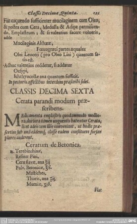 Classis Decima Sexta Cerata parandi modum praescribens