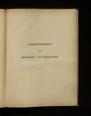 Gebläse-Maschinen für Hochofen- und Stahlwerke