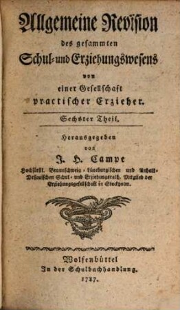 Allgemeine Revision des gesammten Schul- und Erziehungswesens, 6
