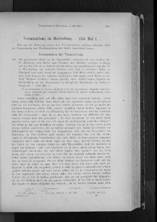 Versammlung zu Marienburg. - 1386 Mai 1.