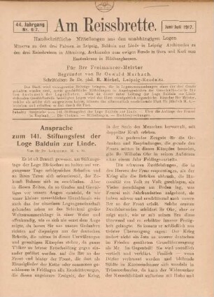 Nr. 6/7. Juni/Juli 1917.
