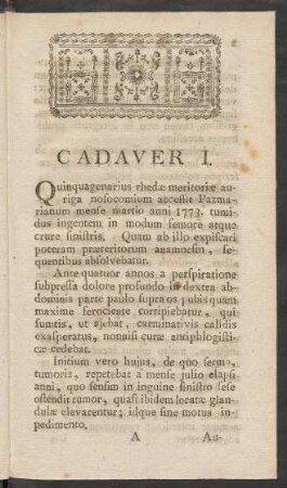 Cadaver I.