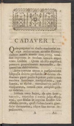 Cadaver I.