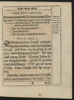 Praeparation und Vorbereitungs Predigt ...