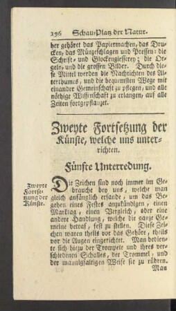 Zweyte Fortsetzung der Künste [...]. Fünfte Unterredung.
