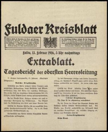 Ausgabe vom Dienstag, den 15. Februar 1916.