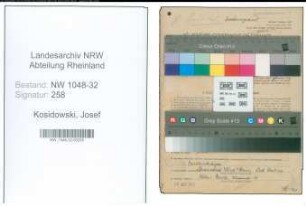 Entnazifizierung Josef Kosidowski , geb. 17.05.1906 (Beamter)